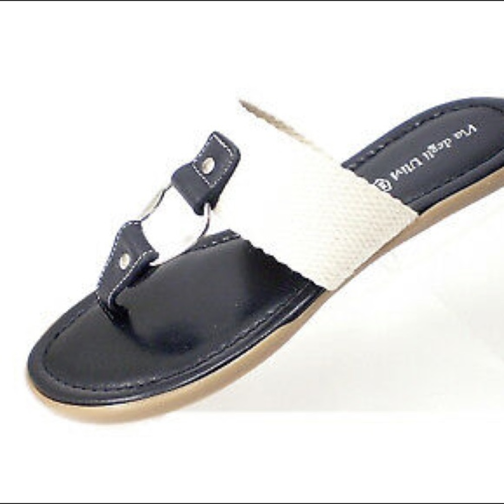 Slip on Italian shoe- cream band & silver buckle